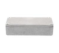 ibasenice Aluminium Guitar Pedal Box Case with Polished Surface Sturdy Diecast Enclosure for Guitar Effect Pedal Easy to Use Stomp Box with Filter Silver Finish