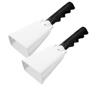 ibasenice Aluminum Alloy Cow Bells with Comfortable Handle Loud Noise Makers for Football Games Concerts and Weddings 2pcs Set