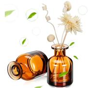 ibasenice Amber Glass Reed Diffuser Bottles, 200 ml, UV-Protective & Anti-Tip Design for Home Fragrance Longevity, for Living Room, Spa & Office