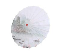 ibasenice Ancient Style Chinese Cloth Umbrella Decorative Umbrella Stage Prop for Classical Dance Photography Random Frame Color