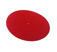ibasenice Anti-static Turntable Mat Pad Diameter Red Wool Slipmat with Non-slip Grooves for Vinyl Record Players Anti-vibration Sound Enhancement Compatible with Standard Platters