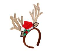 ibasenice Antler Christmas Headband Glitter Happy Year Party Decorations Year Eve Accessory for Women