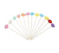 ibasenice Aromatherapy Diffuser Sticks 12Pcs Mixed Color Rattan Reeds with Solar Light Source for Coffee Shops and Living Areas
