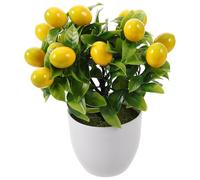 ibasenice Artificial Lemon Tree Bonsai with Pot, Realistic Plastic Fake Potted Plant for Desktop Decoration, Long Term Display, Unique Style Suitable for Home and Party Use
