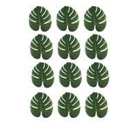 ibasenice Artificial Monstera Leaf Table Mats Comfortable Place Mats with Realistic Imitation Palm Leaves Design 12pcs and Tropical Party Decorations for Dining Table