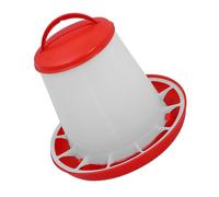 ibasenice Automatic Chicken Feeder Lid 1.5kg Hanging Poultry Feeder Thickened Red and White Dual Container for Chicken Duck and Goose Farming