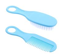 ibasenice Baby Brush and Comb Kit Blue Soft Bristles for Infant Scalp Massage Not Easy to Scratch Newborn Grooming