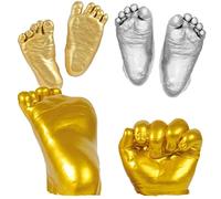 ibasenice Baby Handprint and Footprint Casting Kit DIY Keepsake for Newborns Non-Toxic Plaster Material for 100 Days Celebration