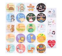 ibasenice Baby Monthly Stickers Milestone Infant Sticker Assorted Color Paper Beautiful Delicate Style for Photos to Capture Memories for Pictures and Scrapbooking