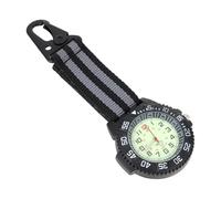 ibasenice Backpacker Carabiner Pocket Watch Nylon Strap Hanging Clip Watch Outdoor Hiking Mountaineering Sports Gray