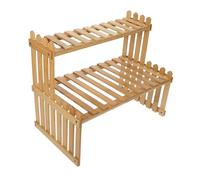 ibasenice Bamboo Plant Stand Holder Indoor Outdoor Flower Pot Shelf for Patio Balcony Rustic Style Plant Rack with Smooth Hand-polished Surface