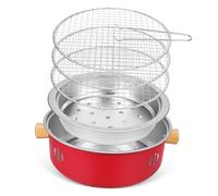 ibasenice Barbecue Stove Mini Grill Indoor Outdoor Barbecue Stove Tabletop Outdoor Portable Hot Pot Red