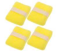 ibasenice Bath Sponges Fast Water Absorption with Soft Skin-Friendly Texture 4pcs Yellow Polyester and Sponge Material and Hanging Rope for Air Drying, for Home and Bathroom Use