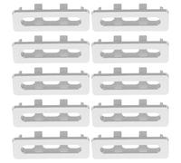 ibasenice Bathroom Sink Overflow Covers Practical Simple Structure 10pcs Plastic Basin Overflow Caps Silver for Bathroom Sink and Wash Basin Accessories