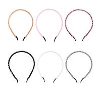 ibasenice Beaded Crystal Hair Hoop Headbands Suitable for Everyday Wear and Occasions 6pcs Handmade Delicate Knitting, Keep Hair in Place for Women Girls