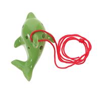 ibasenice Beginner Practice Wind Instrument 6-hole Large Dolphin Ocarina Ceramic Material Easy to Play Random Color
