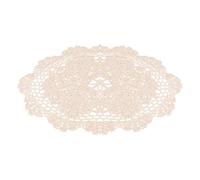 ibasenice Beige Cotton Crochet Placemat with Fine Workmanship, Retro Idyllic Style Table Decor for Home Decoration and Scene Layout, Handmade Woven Tablecloth with Decorative Effect