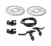 ibasenice Bike Disc Brake Kit with Left Right Hand Levers Derailleur and Shifter Cables Metal Rotor Set for Mountain and Road Bikes Rapid Heat Dissipation and Smooth Braking Performance