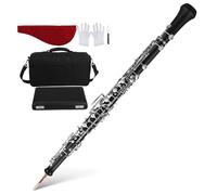 ibasenice Black c Key Oboe 22-key Semi-automatic Nickel-plated Keys Synthetic Woodwind Instrument with Carry Bag and Cleaning Cloth for Professional Orchestra and Practice