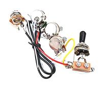 ibasenice Black Hat Rocker Switch A500k and B500k for Guitar Prewired Metal Harness Includes Regular Jack and Guitar Line Random Cables Accessories