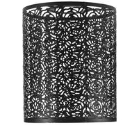 ibasenice Black Hollow-Out Iron Cylindrical Lamp Shade with Decorative Carving, Industrial Style Replacement Lampshade for Corridor Or Fashion Store Lighting