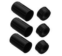 ibasenice Black Plastic Flute Interface Protective Cover 3 Sets Lightweight Sturdy Protect Flute from Abrasion for Musical Instrument Replacement