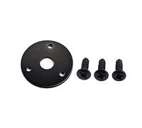 ibasenice Black Round Guitar Jack Plate Gt32 1/4 Inch Metal Guitar Input Jack Socket Plate with Screws and Bass Replacement