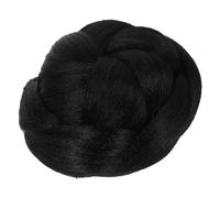 ibasenice Black Synthetic High Temperature Fiber Ponytail Extension Hair Bun with No Tie Design, for DIY Hairstyles and Travelling, Lightweight Braid Hair Chignon Hairpiece for Women