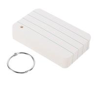 ibasenice Blank Vocabulary Cards 50pcs Pinyin Lines and 1 Binder Ring, DIY Study Note Cards for English Word Learning and School Indexing
