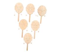 ibasenice Blank Wooden Drum Set for Kids Unpainted Peking Mask Shaking Drum DIY Montessori Instrument for Children Traditional Cultural for Arts and Crafts