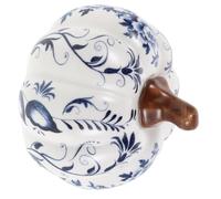ibasenice Blue and White Ceramic Pumpkin Figurine for Living Room Porcelain Chinoiserie Autumn Pumpkin Decor with Versatile Harvest Festival and Thanksgiving Celebration Accent