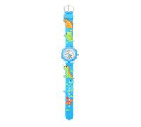 ibasenice Blue Kids Watch Round Dial and Supple Comfortable Plastic Strap, Waterproof Children Cartoon Wristwatch Designed to Strengthen Time Awareness, Portable Analogue Watch Gift