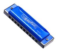 ibasenice Blue Metal Harmonica for Beginners Children 10-hole 20-tone Musical Instrument with Smooth and Easy Playing, for Developing Ear for Music and Early Education