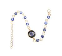 ibasenice Bohemian Style Evil Eye Bracelet for Women Gold Hand Ornament Wrist Chain with Blue and Black Eye Design Unique Turkish Craft Fashion Jewelry Gift for Birthday and Holidays