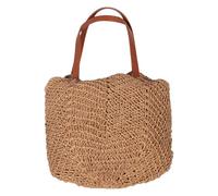 ibasenice Boho Woven Shoulder Bag Large Paper Rope Tote for Women Casual Hollowed Out Design Spacious Beach Bag Summer Vacation Crossbody for City and Holiday Use