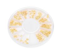 ibasenice Box-packed Golden Metal Nail Art Rivet Studs Decorative Accessories for Women, Fits Natural and False Nails, for Invitation Card and Home Decoration