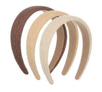 ibasenice Braided Hairband for Women Outdoor Headband Quick Styling Soft Comfortable Solid Color 3Pcs Headbands for Party Shopping and Dates