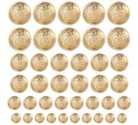 ibasenice Brass Clothes Buttons Sewing 40Pcs Vintage-Style Suit Buttons for Double Breasted Blazers Coats Uniform Jackets 15Mm 18Mm 20Mm 25Mm Portable and Lightweight