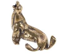 ibasenice Brass Sea Lion Ornament Small Desktop Decor Fine Workmanship and Stable Design, Creative Simple Vintage Style for Home and Office Decoration