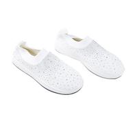 ibasenice Breathable Non-Slip Trail Running Barefoot Shoes for Women Lightweight Mesh Sports Loafers with Elastic Upper and Thick Bounce Sole Comfortable Walking Sneakers for Travel White