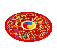 ibasenice Buddhist Sound Bowl Cushion Pad Red Fabric Compact Design Delicate Embroidery Singing Bowl Pillow Holder for Meditation and Prayer