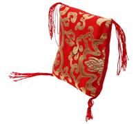 ibasenice Buddhist Sound Bowl Mat for Meditation Handcrafted Tibetan Style Red Pattern for Buddha Hall Home Decor