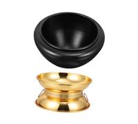 ibasenice Buddhist Sound Bowl Ornaments Singing Bowl Meditation Singing for Decor Black Large