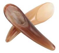 ibasenice Buffalo Horn Massage Scraper 2pcs Set, Natural Wear-Resistant Body Scraping Tool for Neck and Face, Compact Multi-Function Portable Massage Accessories for Daily Home Use