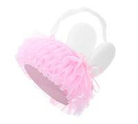 ibasenice Bunny Ears Easter Basket Pink Rabbit Ear Flower Basket Convenient Handle Large Capacity Storage Bin for Toys Books and Treats for Easter and Family Gatherings