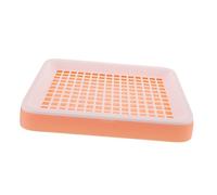 ibasenice Bunny Litter Box Anti-fall Design Square Pet Toilet for Rabbits Guinea Pigs and Hamsters Pink and White Color Easy to Clean