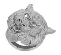 ibasenice Car Engine Start Button Cover Silver Alloy Tiger Head Design Push to Start Button Protector with Anti-scratch Feature for Vehicle Interior Upgrade and DIY