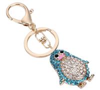 ibasenice Car Key Decoration Blue Penguin Crystal Keychain with Bag Charm Pendant