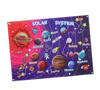 ibasenice Cartoon Felt Story Board for Preschool Learning Interactive Solar System Storytelling Board Educational Role Play for Stimulates Imagination Problem Solving Skills