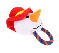 ibasenice Cartoon Snowman Plush Dog Chew Interactive Pet Plaything Durable Cotton Rope for Chewing Biting Keeps Dogs Engaged and Happy